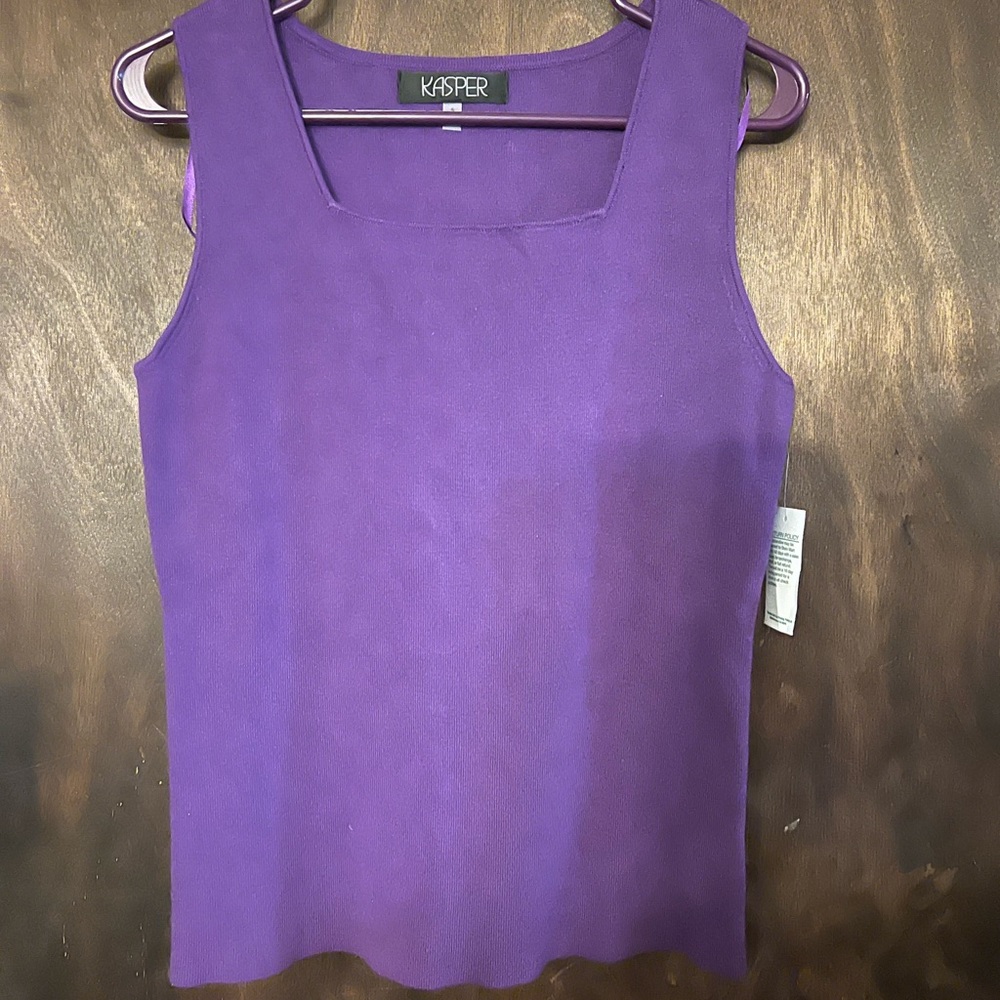 Kasper Purple Sleeveless Blouse